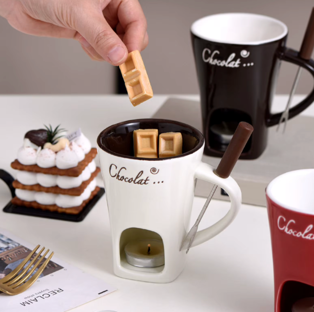Tu fondue de chocolate en una taza